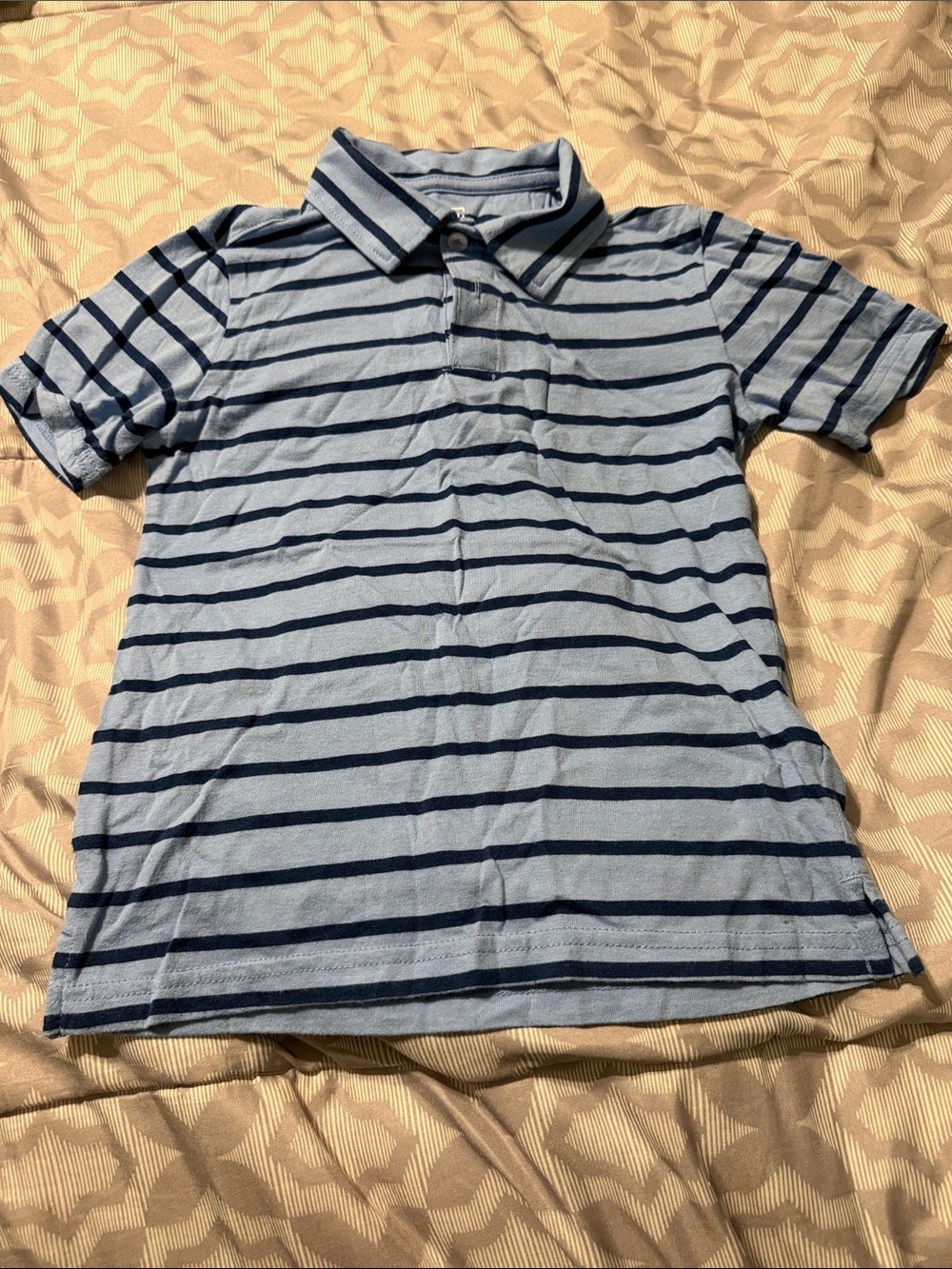 Class Club Light Blue and Navy Striped Polo Shirt